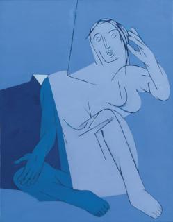 Tyeb Mehta - Blue Painting