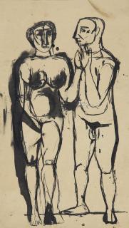 Tyeb Mehta - Untitled (Two Figures)