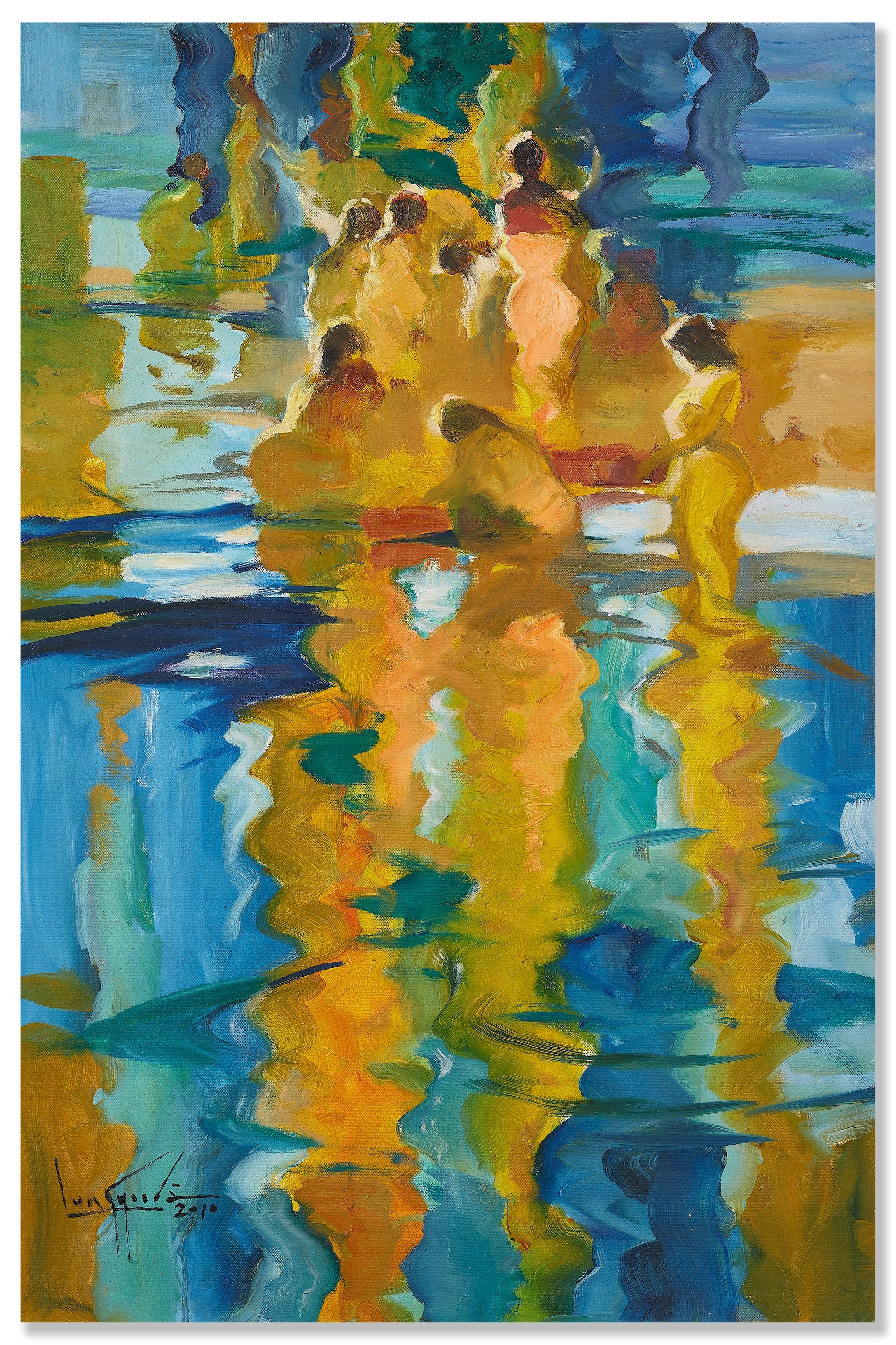 U Lun Gywe - Bathing by the Riverside