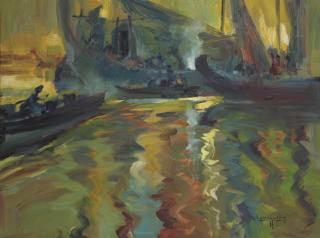 U Lun Gywe - Boats At Night