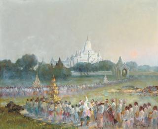 U Ngwe Gaing - A Buddhist Procession to Ananda Pahto Temple, Bagan, Burma