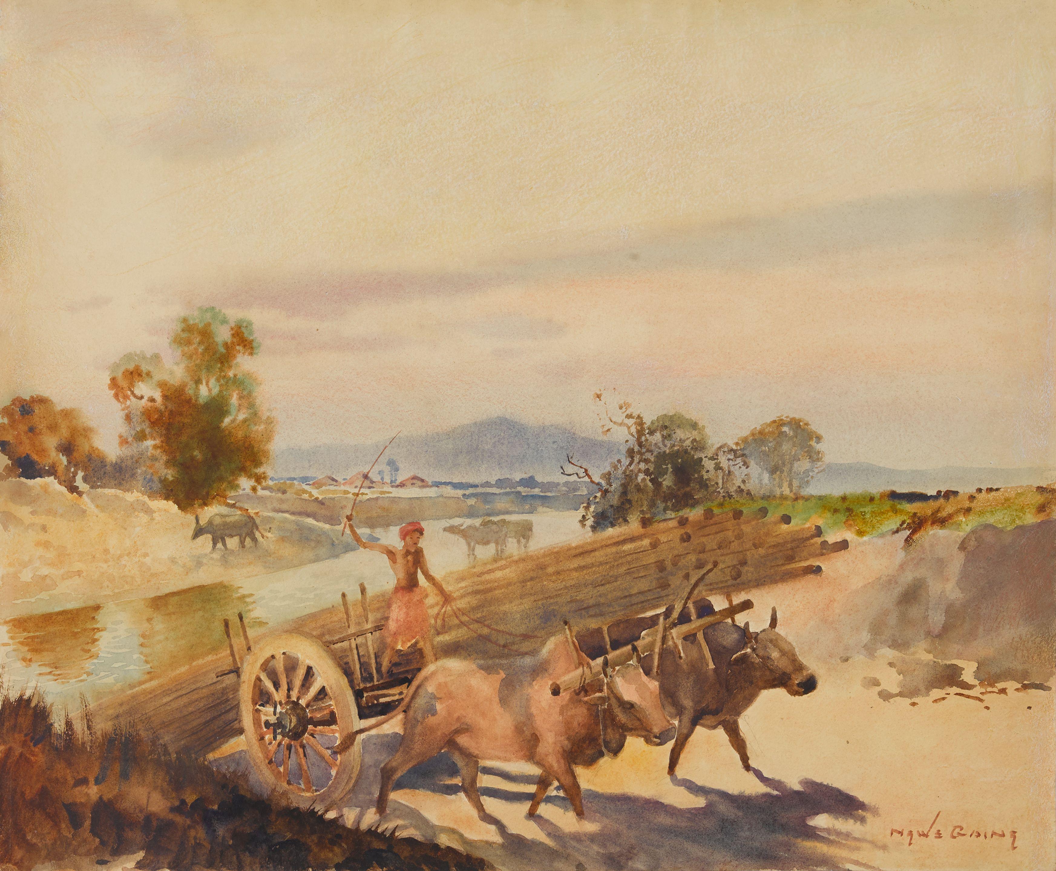 U Ngwe Gaing - Hauling Bamboo