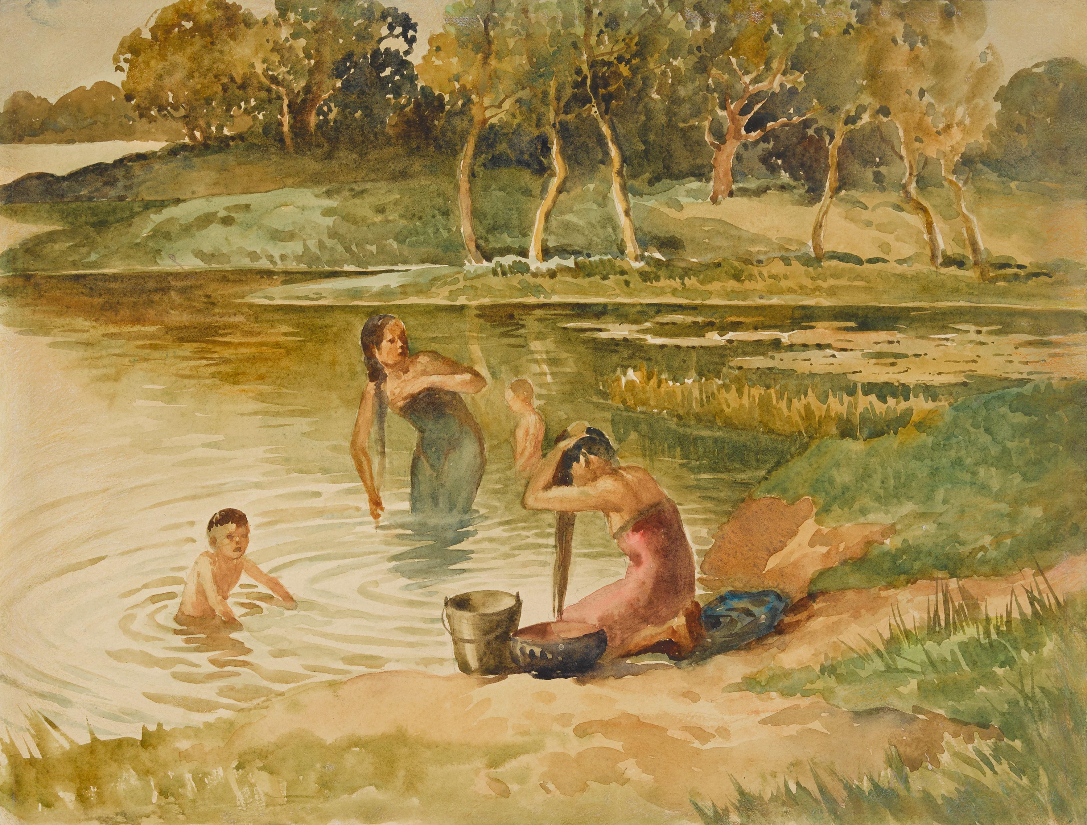 U Ngwe Gaing - Ladies Shampooing in Stream