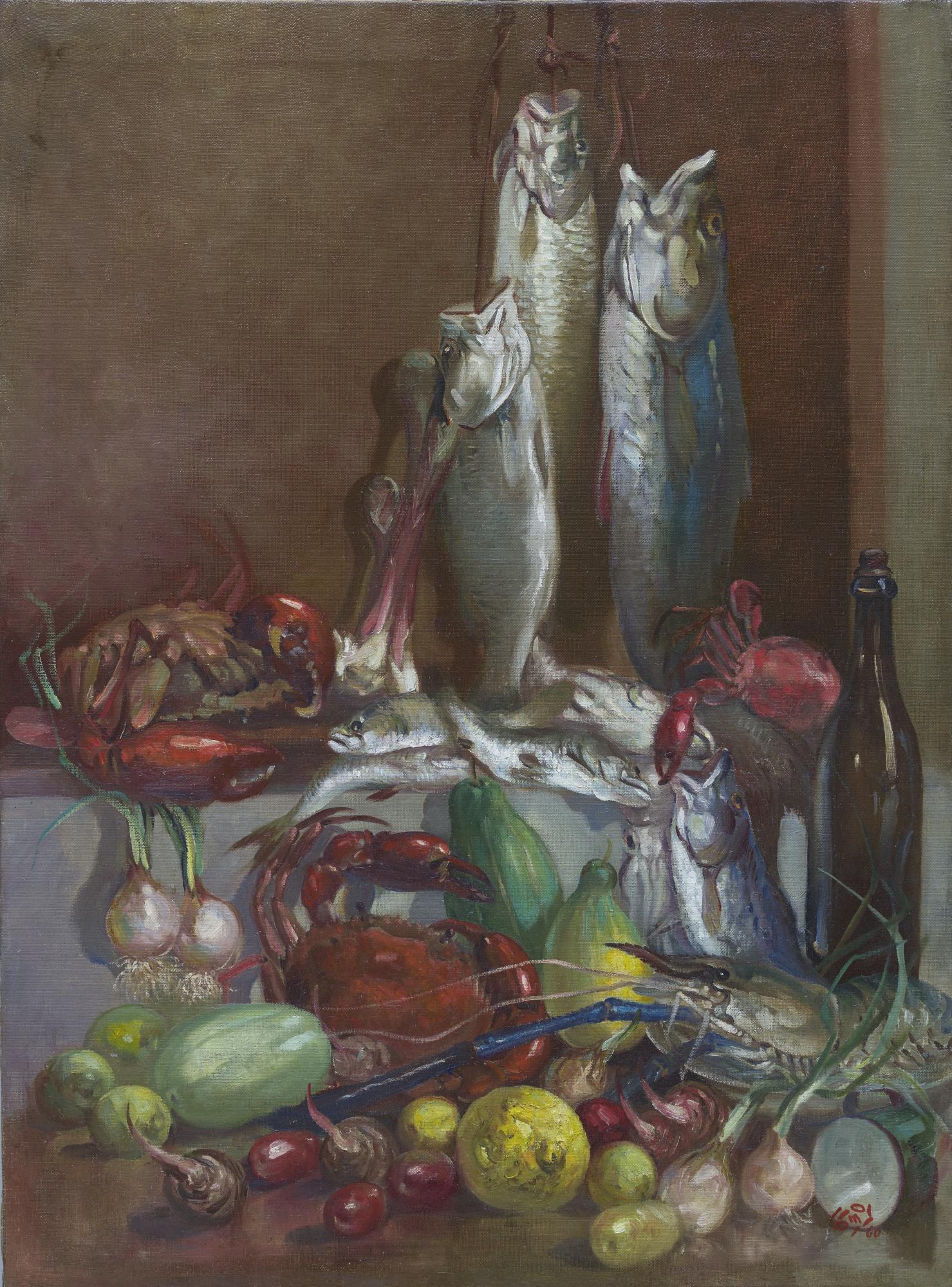 U Ngwe Gaing - Still Life With Fish
