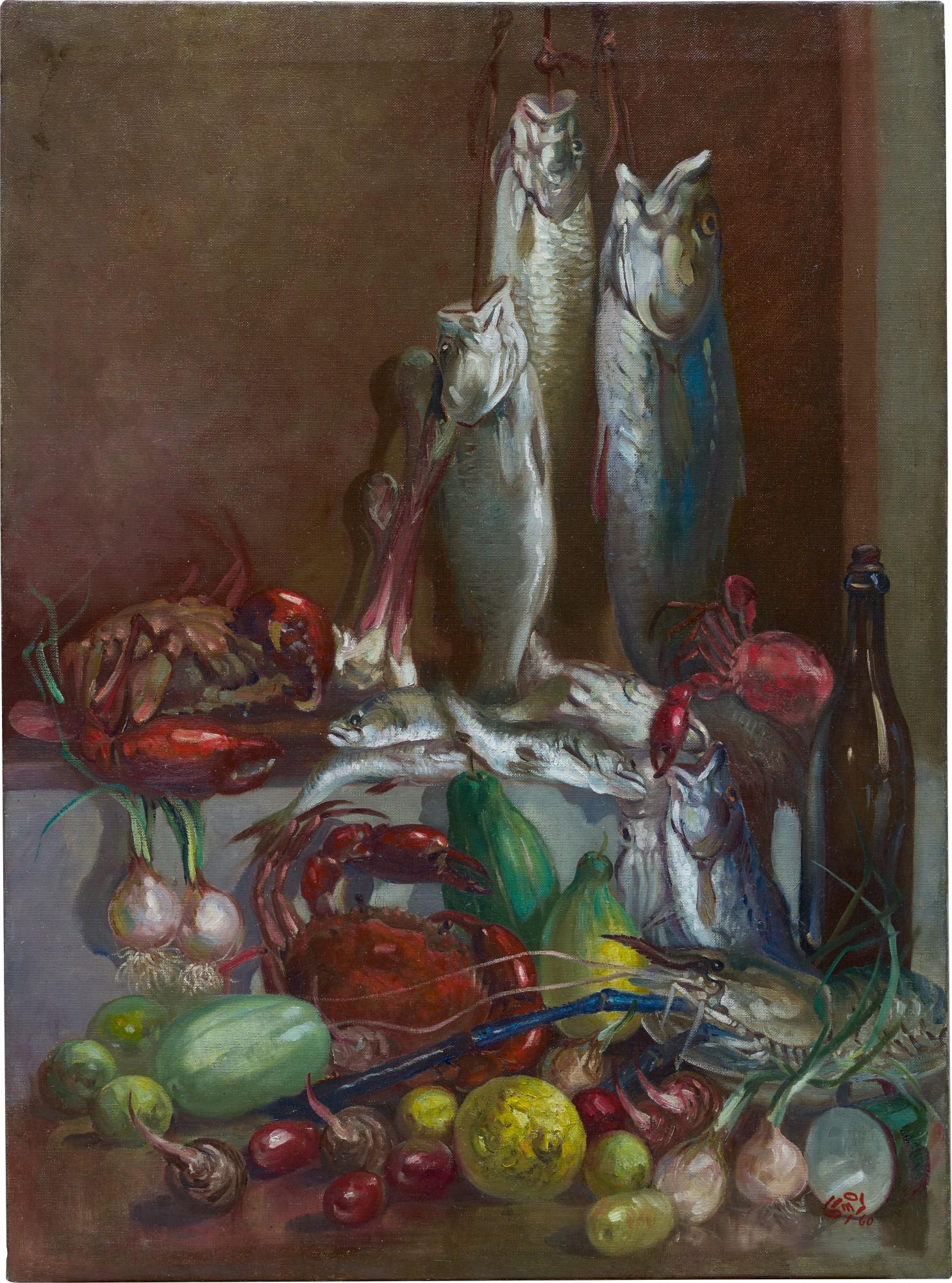 U Ngwe Gaing - Still Life With Fish