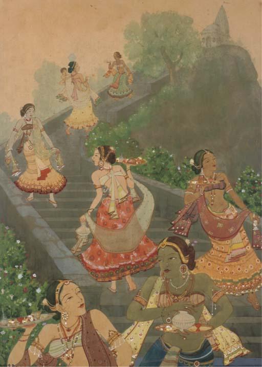 U. P. Rao - Pujarins Towards Temple