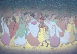 U.P. Rao - Two Watercolours On Card, India,