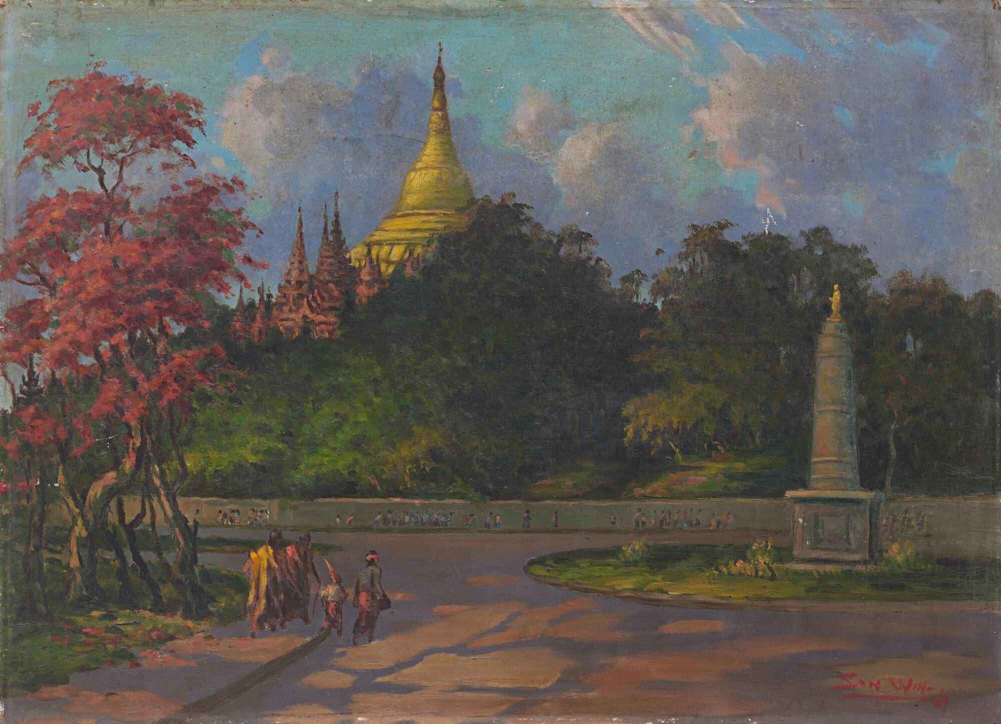 U San Win - View Of Shwedagon Pagoda