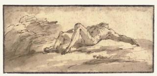 Ubaldo Gandolfi - A nude sprawled on his back