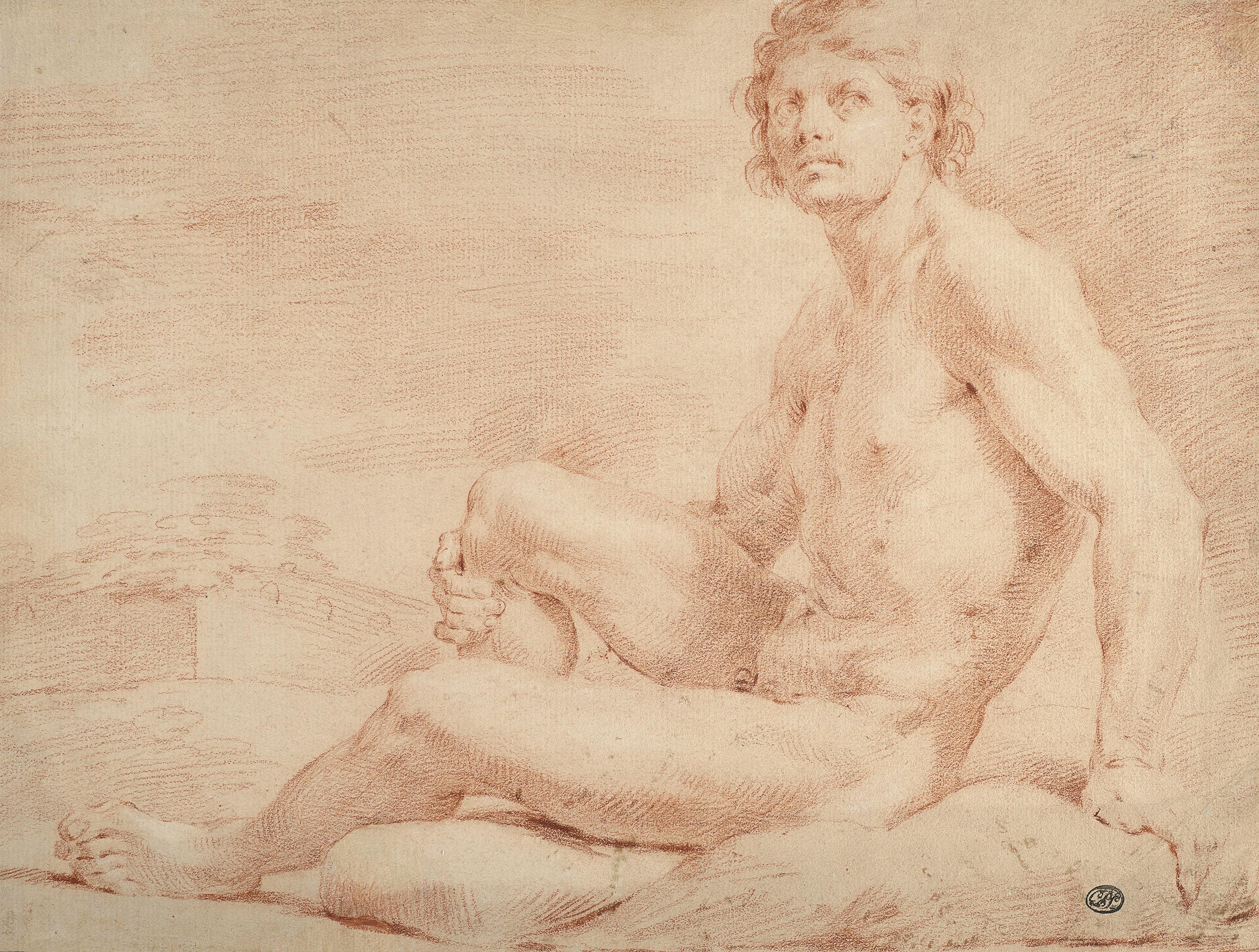 Ubaldo Gandolfi - Académie d\'homme nu assis