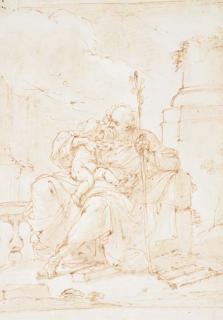 Ubaldo Gandolfi - Saint Joseph Avec L\'Enfant Jésus Sur Ses Genoux, Dans Un Paysage