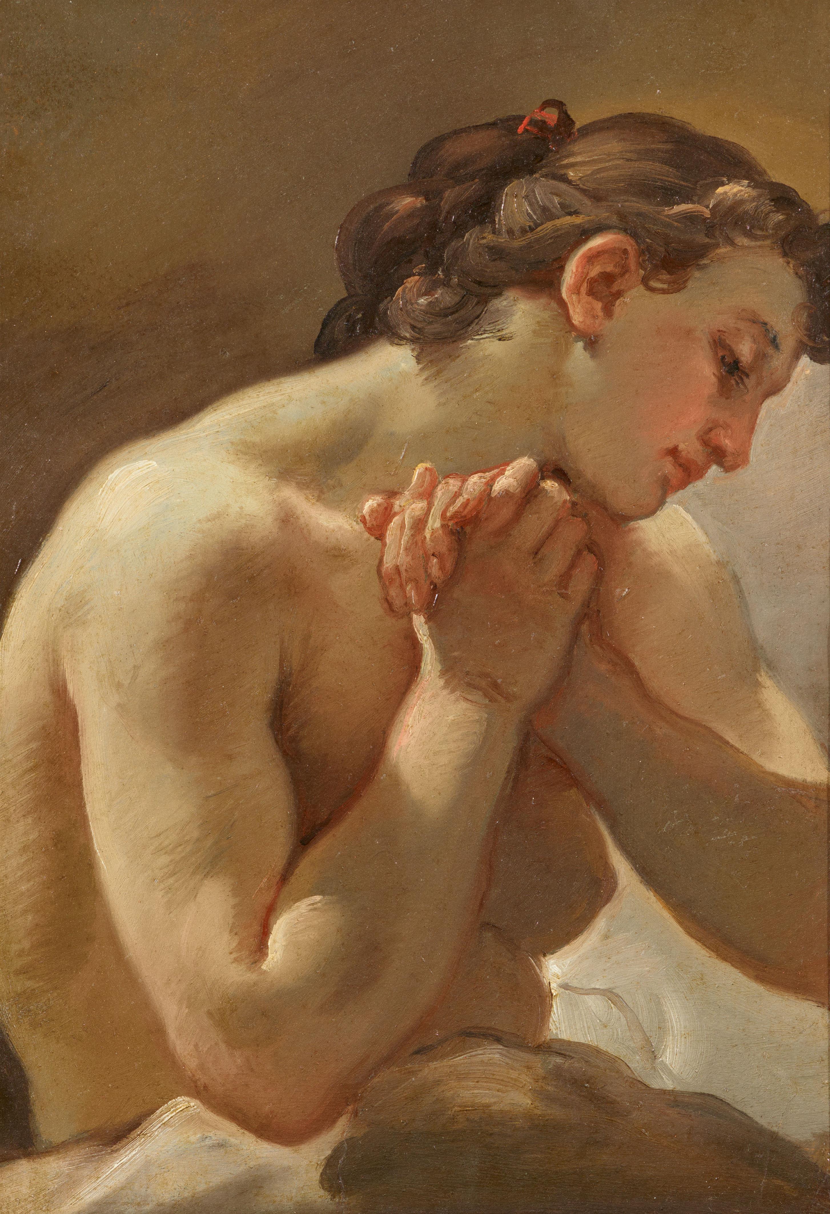 Ubaldo Gandolfi - Studie einer weiblichen Figur im Profil und mit verbundenen Händen