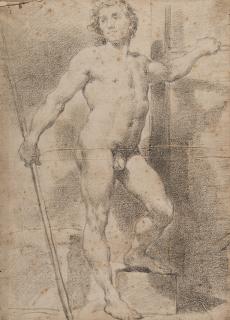 Ubaldo Gandolfi - Study of a man with a stick