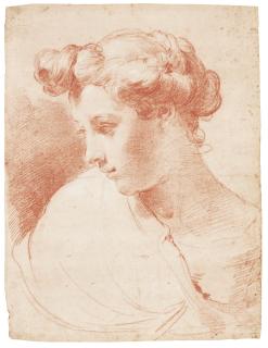 Ubaldo Gandolfi - Study Of A Young Woman, Head And Shoulders, Turned To The Left