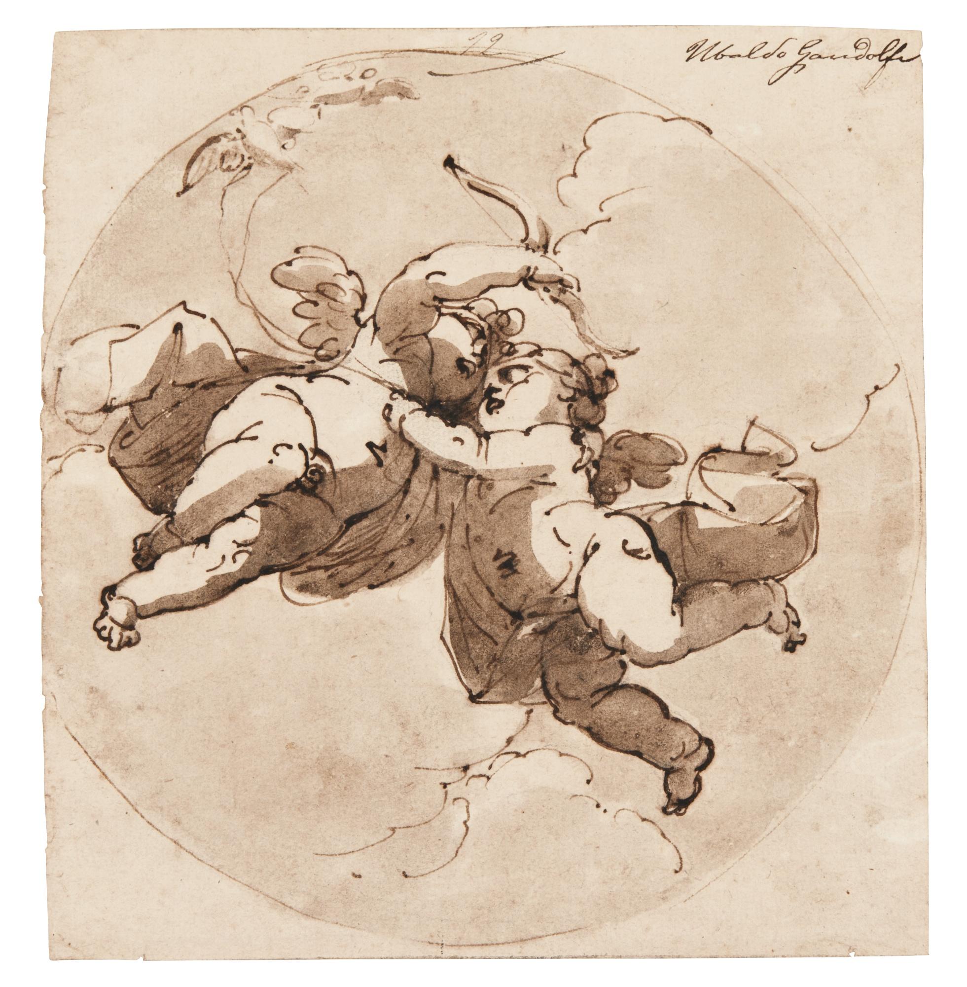 Ubaldo Gandolfi - Two Putti In Flight