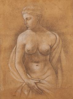 Ubaldo Oppi - Nudo con scialle