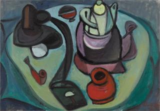 Ülo Sooster - Still Life with Pipe and Teapot
