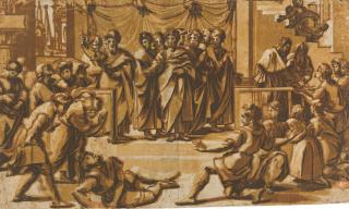 Ugo da Carpi - Der Tod des Ananias.