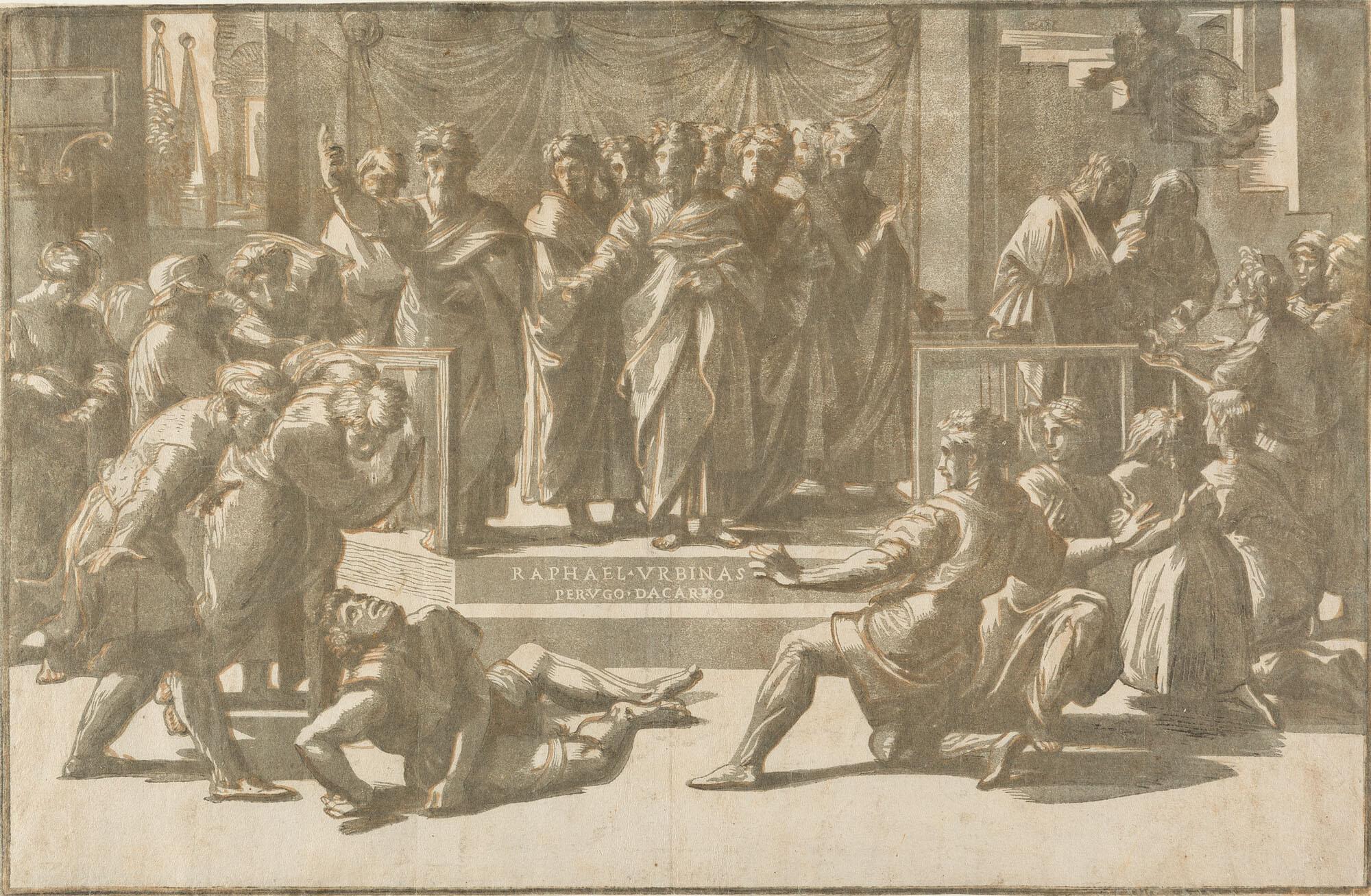 Ugo da Carpi - Der Tod des Ananias.