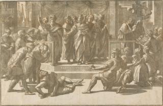 Ugo da Carpi - Der Tod des Ananias.