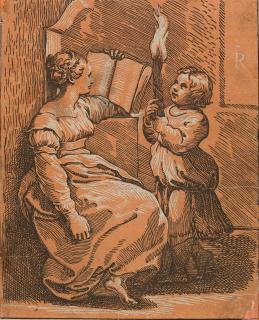 Ugo da Carpi - Lesende Sibylle.