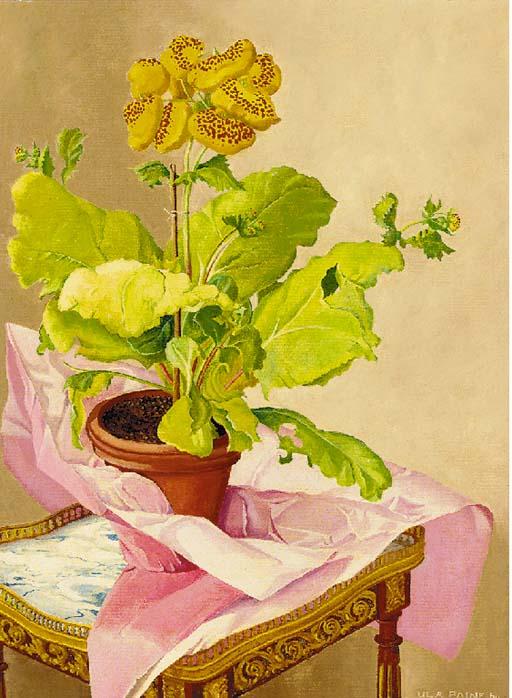 Ula Paine - Potted Plant with pink Paper