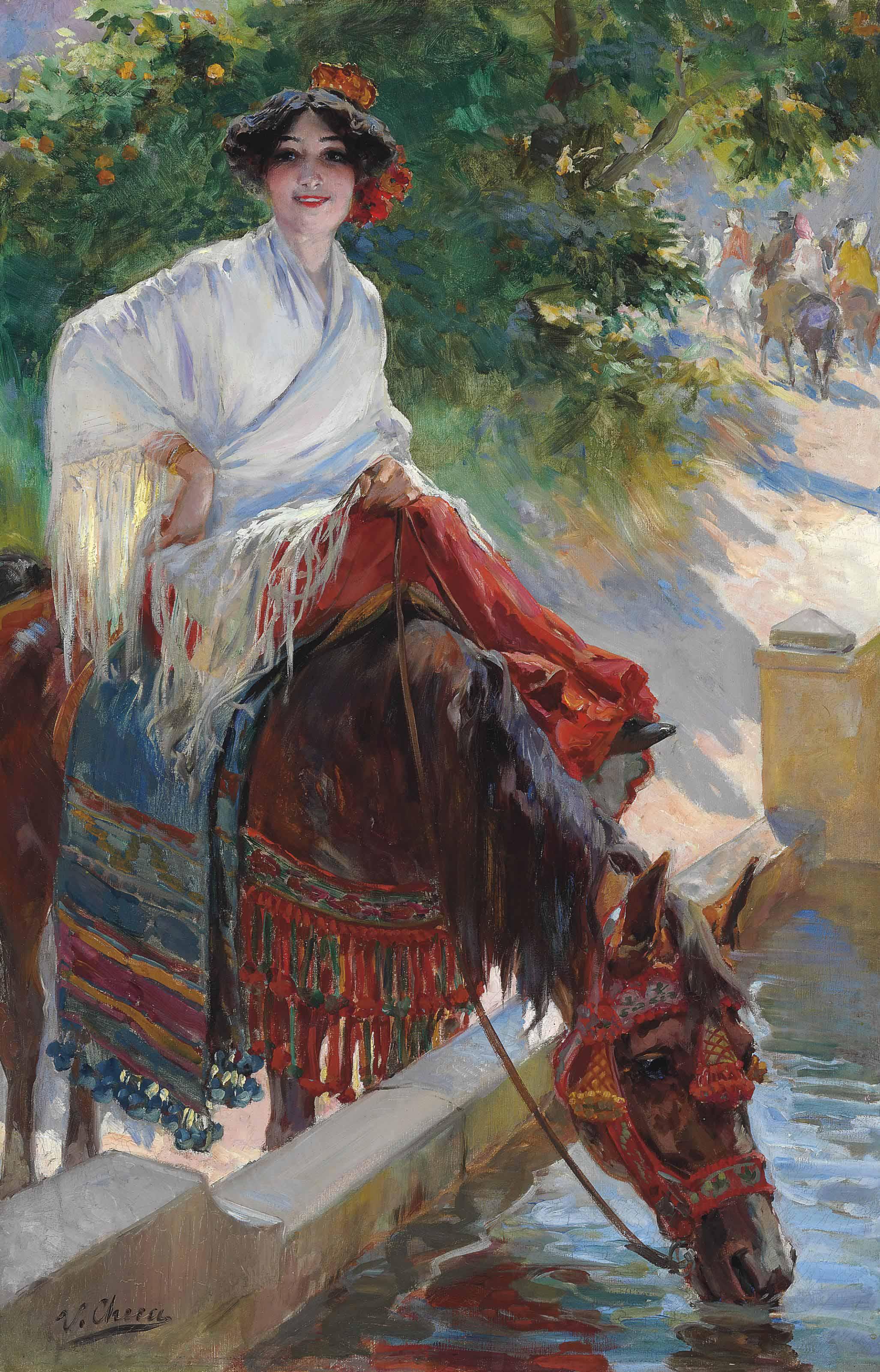 Ulpiano Checa Y Sanz - Watering the Horse