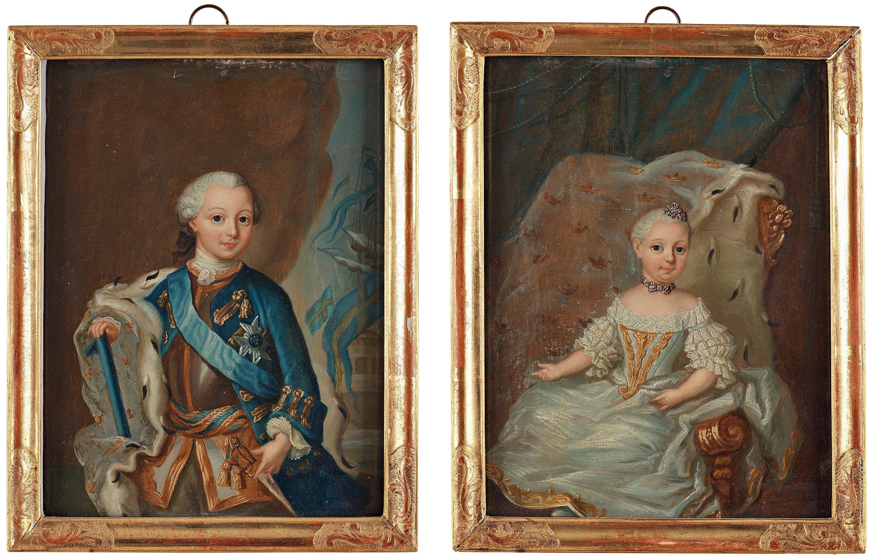 Ulrica Fredrica Pasch - Gustaf III (1746-1792) & Sophia Albertina (1753-1829) as children