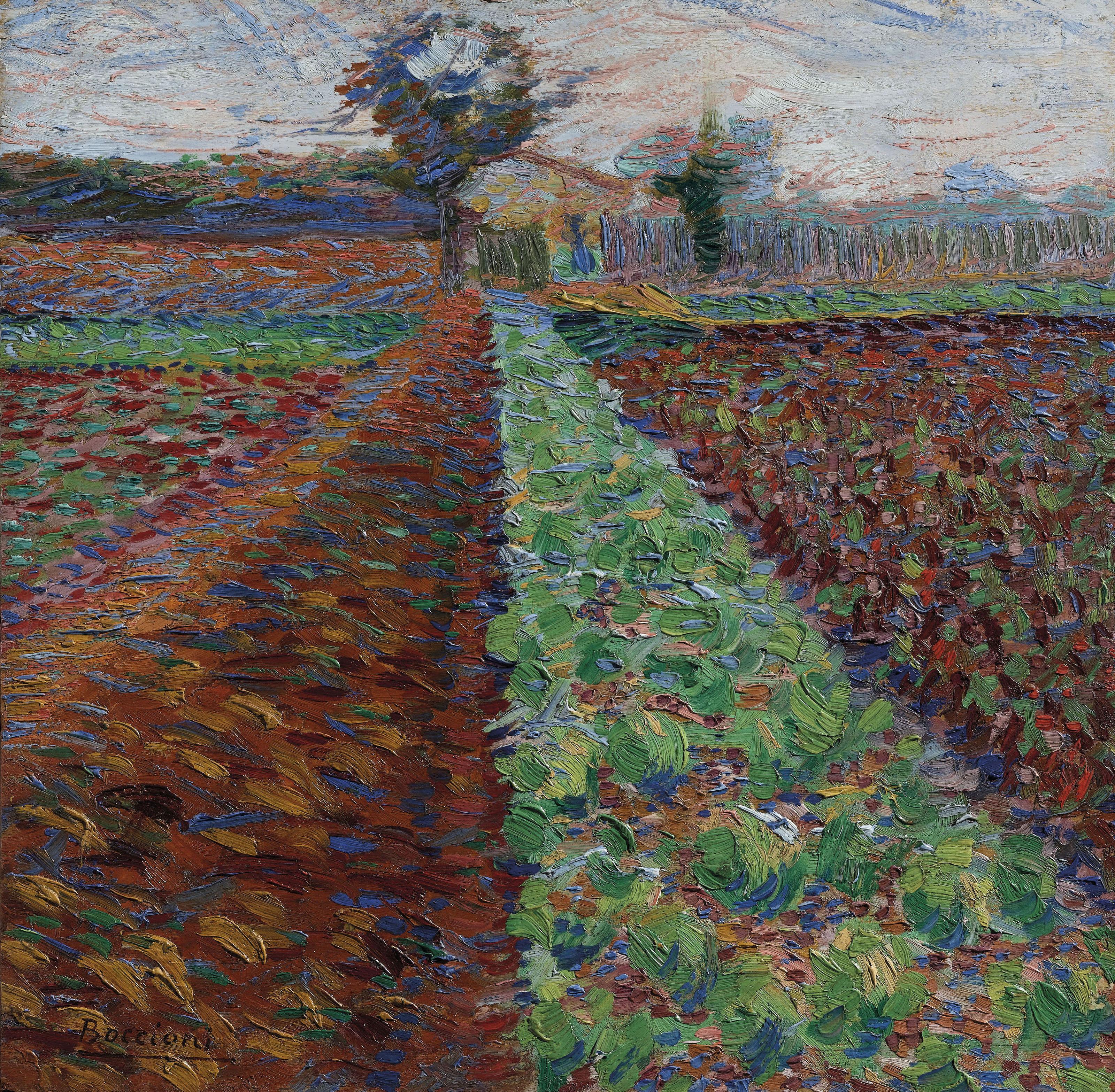 Umberto Boccioni - Campo con alberi