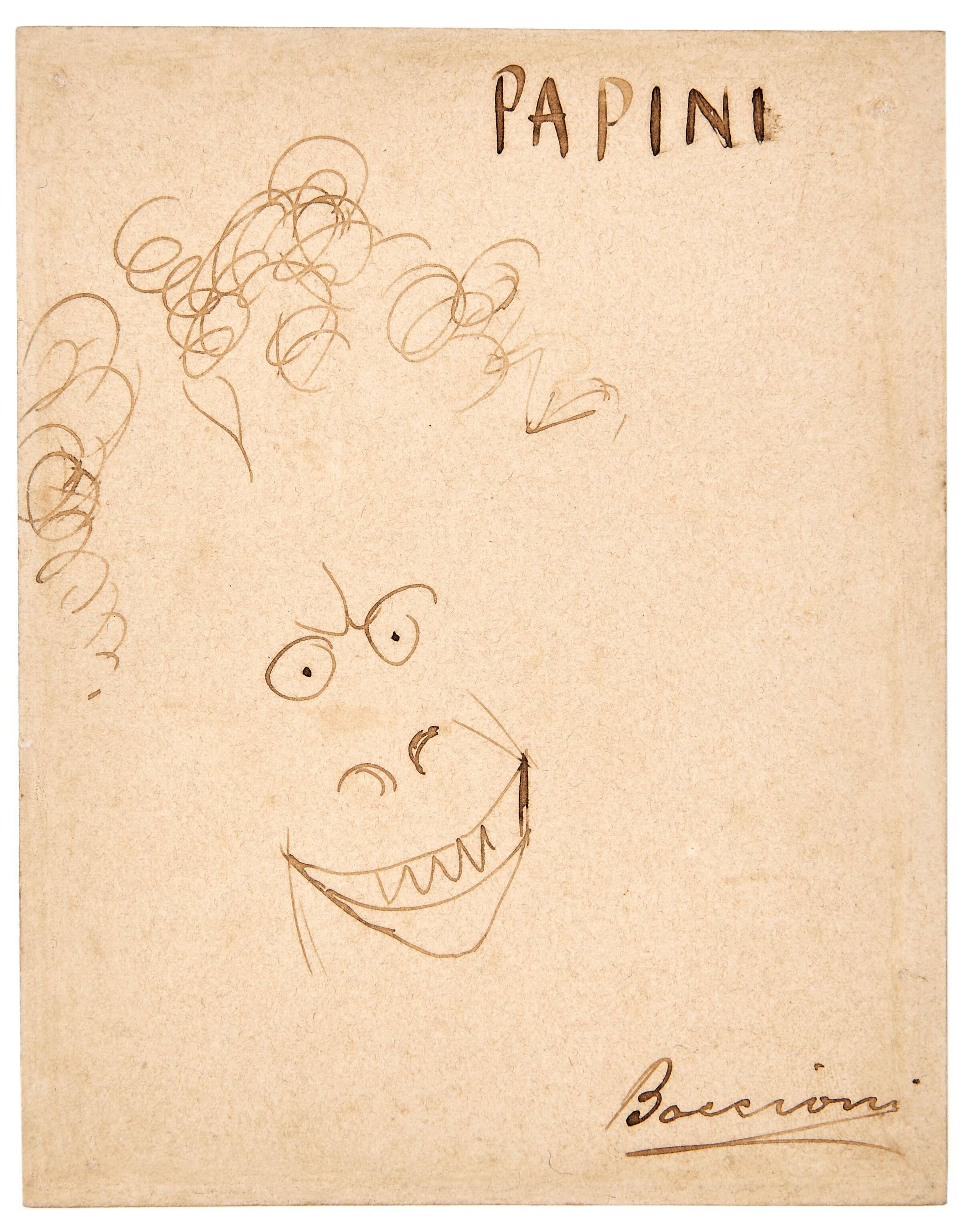 Umberto Boccioni - Caricatura di Giovanni Papini