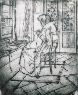 Umberto Boccioni - La madre con l\'uncinetto