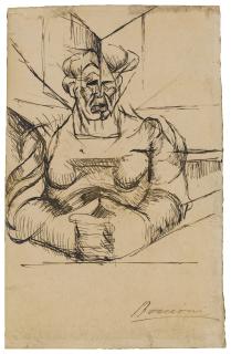 Umberto Boccioni - Studio per Testa + casa + luce (La madre)