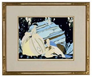 Umberto Brunelleschi - Lady with Pierrot; and a companion print