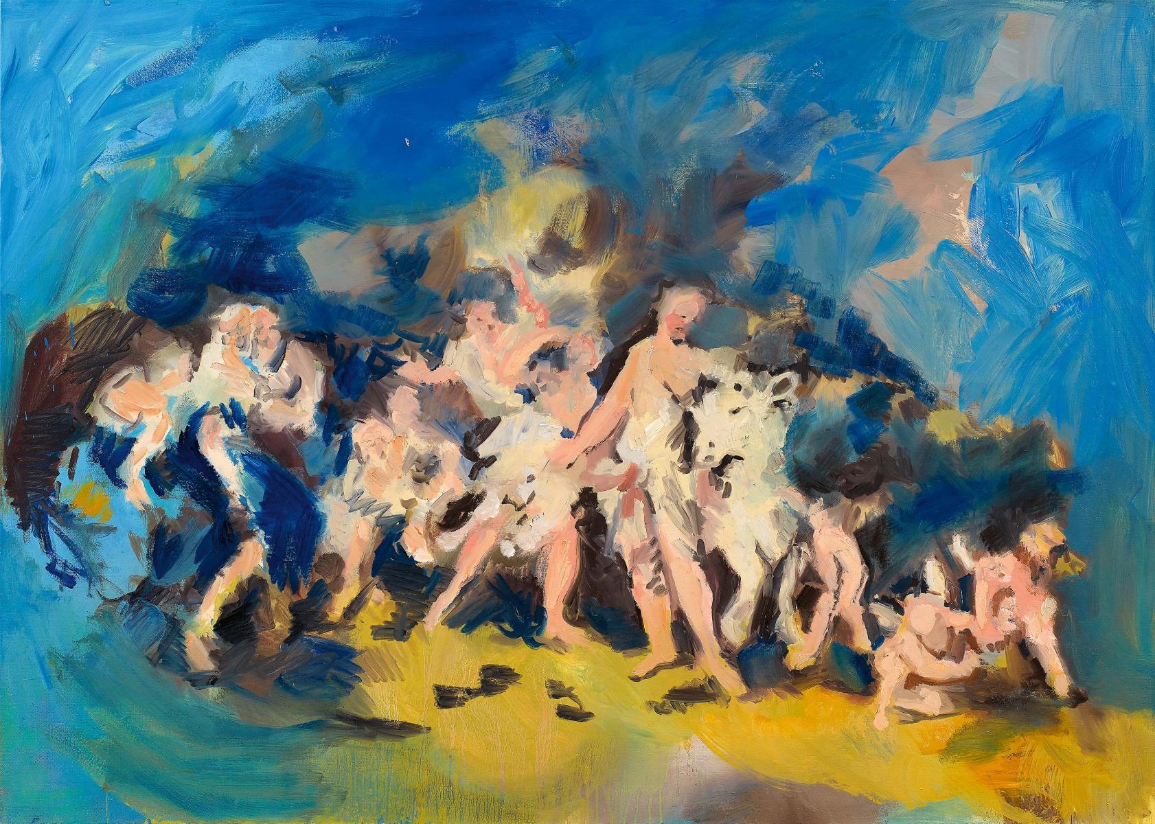 Uta Schotten - Europa und der Stier, blau