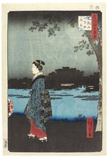 Utagawa Hiroshige I - Night View Of Matsuchiyama And The San’Ya Canal (Matsuchiyama San’Yabori Yakei)