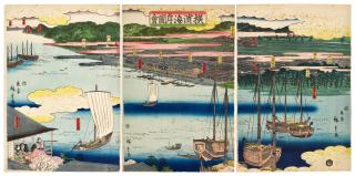 Utagawa Hiroshige II - The Coast off Yokohama (Yokohama kaigan zue)