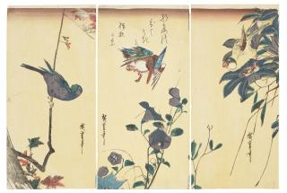 Utagawa Hiroshige - A Set Of Three Bird And Flower Prints
