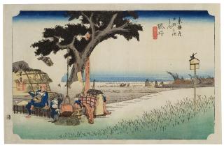 Utagawa Hiroshige - Fukuroi, dejaya no zu (Fukuroi, tea stall)