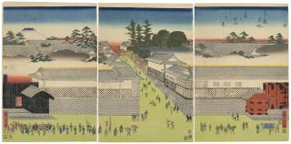Utagawa Hiroshige - Kasumigaseki shinkei (True view of Kasumigaseki)