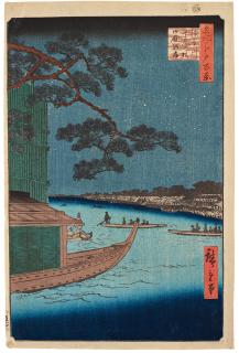 Utagawa Hiroshige - Pine of Success and Oumayagashi, Asakusa River