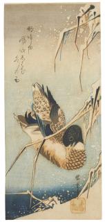 Utagawa Hiroshige - Secchu Ashi ni Kamo (Duck in Snow)