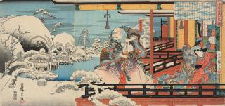 Utagawa Hiroshige - Taira no Kiyomori Haunted by Strange Sights (Taira Kiyomori kaii o miru zu)