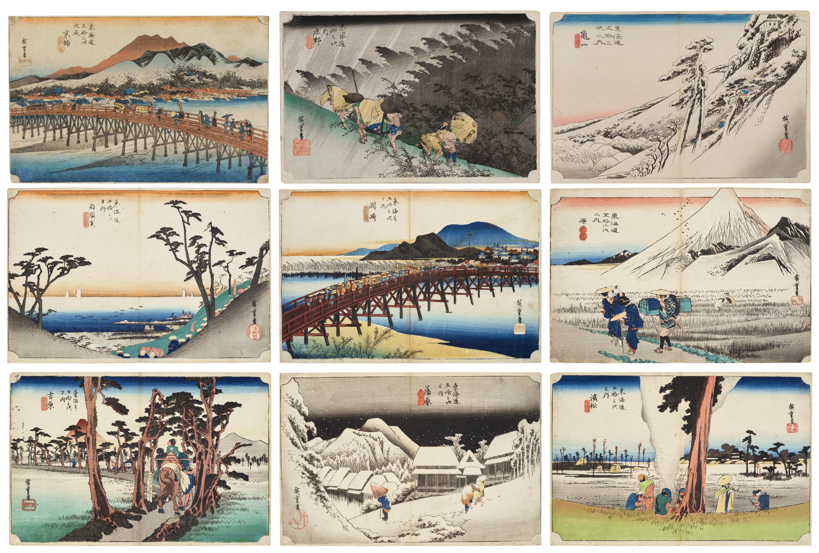 Utagawa Hiroshige - Tokaido gojusan tsugi no uchi (Fifty-three stations of the Tokaido),