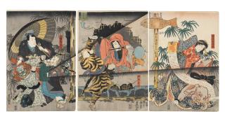 Utagawa Kunisada - an imaginary performance with three actors