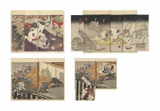 Utagawa Kunisada - (Ehon) Kaidan Yoru No Tono [Picture Book: Tales Of Pussy In The Palace At Night]