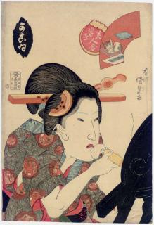 Utagawa Kunisada - Kakoi (The kept woman), from the series Tosei bijin awase (A collection of modern beauties)