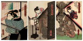 Utagawa Kunisada - Three woodblock prints