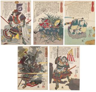 Utagawa Kuniyoshi - Five woodblock prints