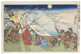 Utagawa Kuniyoshi - Kugatsu jusan yoru i chiboshikou (The descent of the star of wisdom on the thirteenth night of the ninth month)