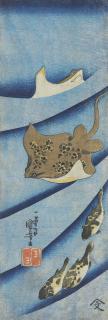 Utagawa Kuniyoshi - Stingray and Puffer Fish